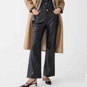 J. Crew Black Flare Leather Pants